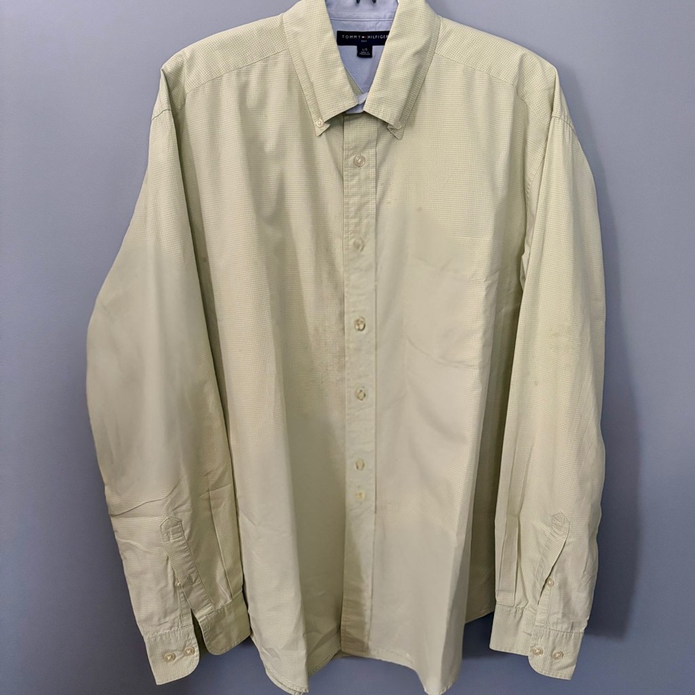 Tommy Hilfiger Men's Light green Button Down Shirt